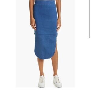Frank & Eileen Blue Asymmetrical Pencil Midi Skirt